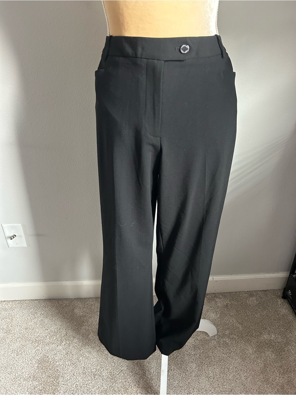 NWT Calvin Klein Modern Fit Black Tailored Wide-Leg Pants Sz 12P